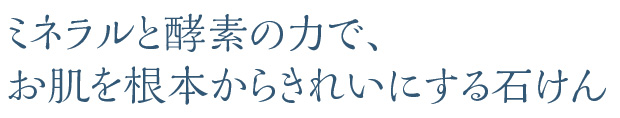 ミネラルと酵素の力で、お肌を根本からきれいにする石けん